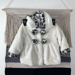 ROTHSCHILD Little Girls' Faux Fur Leopard Print Teddy Jacket Size S (2T)